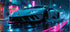 Neon Burnout muismat met supersportwagen in neon nachtstad, perfect voor gaming setups
